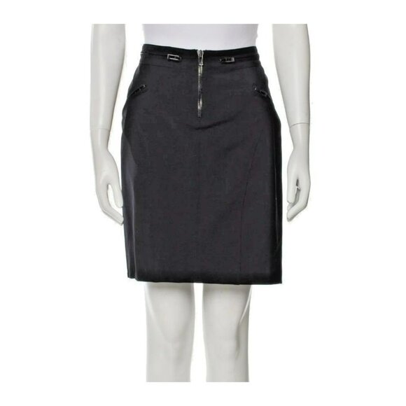 Versace Black Wool Skirt US 10 IT 44 – Flap Pockets - Picture 5 of 7